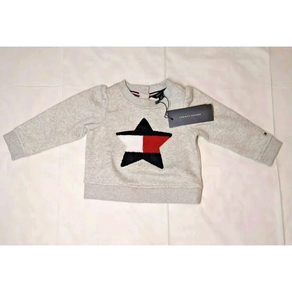 NWT Tommy Hilfiger Red White & Blue Embroidered Start Logo on Sweater 5M